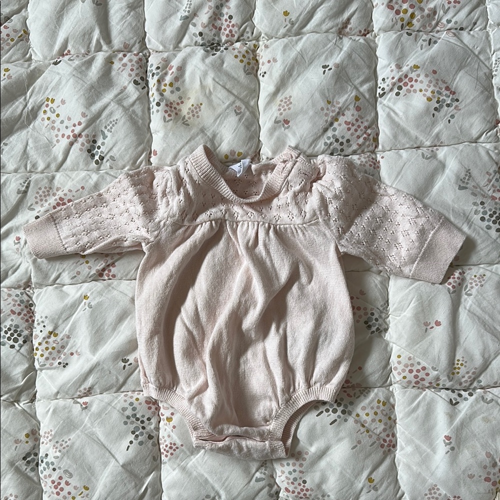 Pink Knit Baby Romper